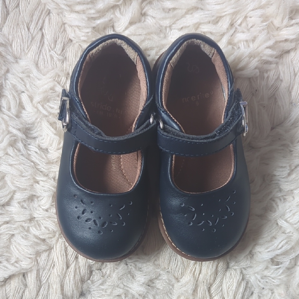 Leather Stride Rite Navy Dress Shoes for Girls